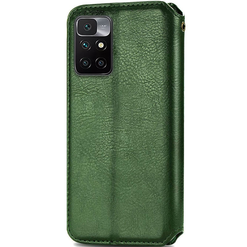 Фото Кожаный чехол-книжка GETMAN Cubic (PU) для Xiaomi Redmi 10 (Зеленый) на vchehle.ua
