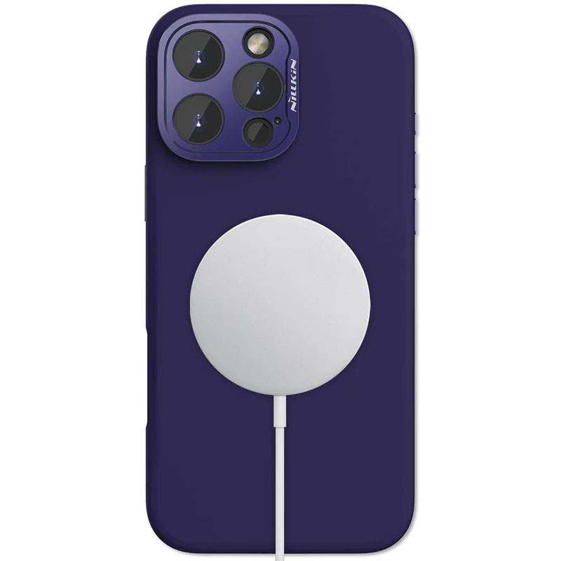 Фото Чехол Silicone Nillkin LensWing Prop Magnetic для Apple iPhone 16 Pro Max (6.9") (Фиолетовый / Deep Purple) на vchehle.ua