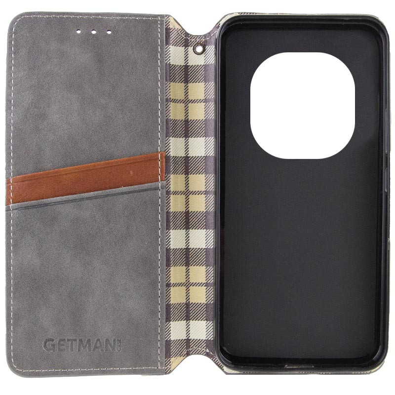 Замовити Шкіряний чохол-книжка GETMAN Cubic (PU) на Xiaomi Redmi Note 14 Pro 5G / 14 Pro+ (Сірий) на vchehle.ua