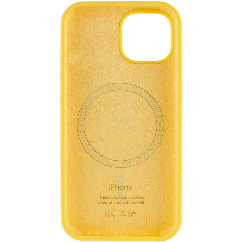 Фото Чохол Silicone Case Full Protective (AA) with Magnetic Safe на Apple iPhone 15 Plus (6.7") (Жовтий / Yellow) в маназині vchehle.ua