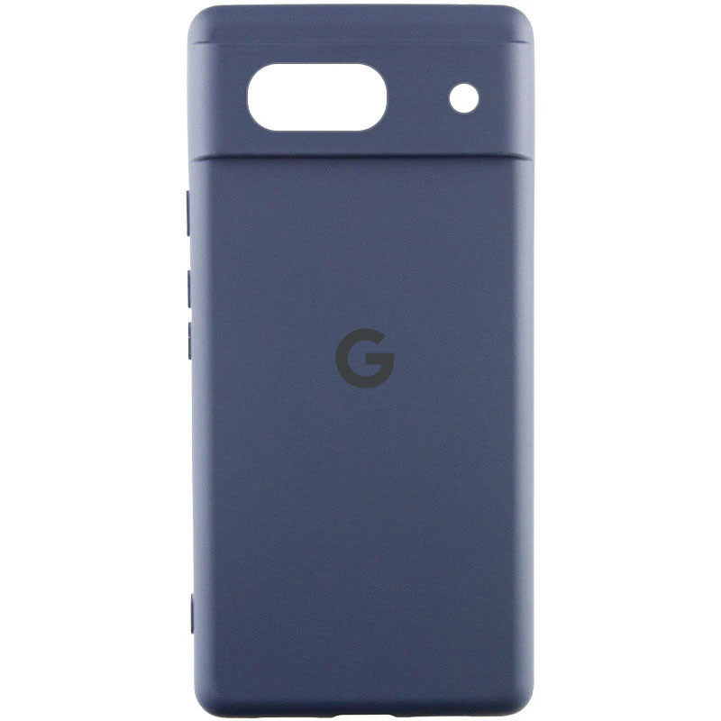 Чохол Silicone Cover Lakshmi Full Camera (AA) with logo на Google Pixel 7a (Синій / Midnight blue)