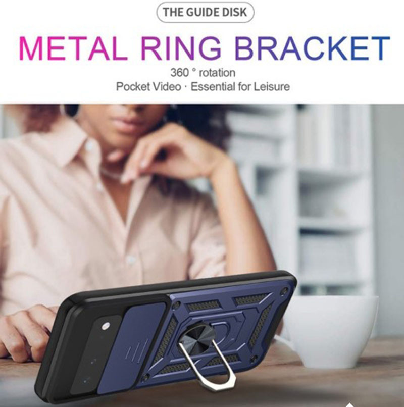 Купить Ударопрочный чехол Camshield Serge Ring для Google Pixel 6 (Синий) на vchehle.ua