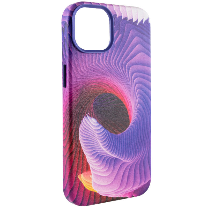 Фото Шкіряний чохол Colour Splash with Magnetic Safe на Apple iPhone 14 Plus (6.7") (Purple / Pink) на vchehle.ua