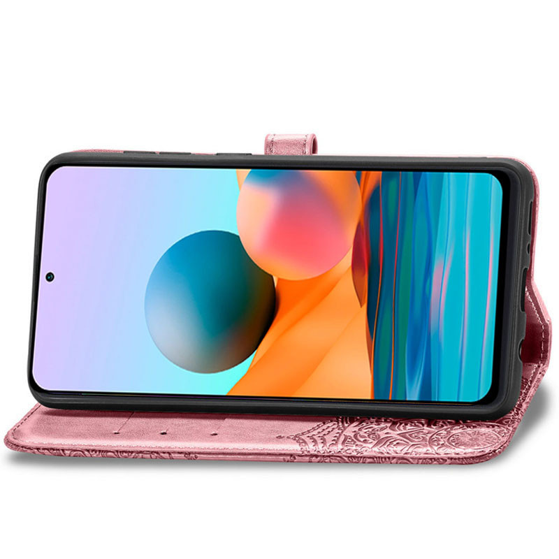 Фото Шкіряний чохол (книжка) Art Case з візитницею на Xiaomi Redmi Note 10 Pro / 10 Pro Max (Рожевий) в маназині vchehle.ua