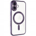 TPU чохол Fibra Chrome with Magnetic safe на Apple iPhone 16 (6.1") (Purple)