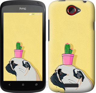 

Чехол Мопс с кактусом для HTC One S z560e 795467