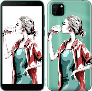 

Чохол Дівчина з келихом на Huawei Y5p 936336
