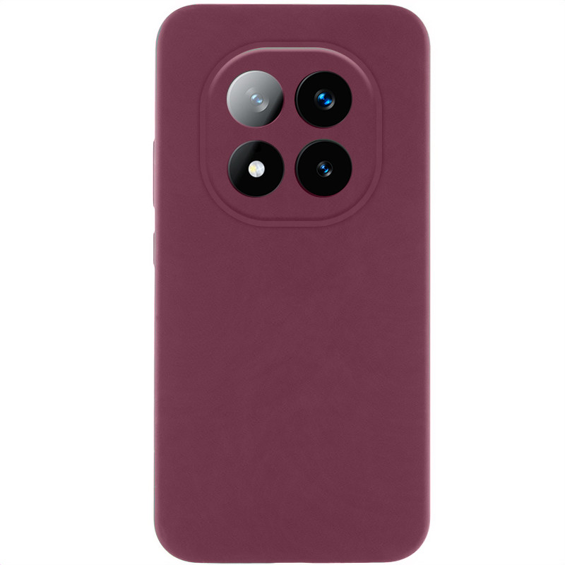 Чехол Silicone Cover Lakshmi Full Camera (AAA) для Xiaomi Redmi Note 14 Pro 4G (Бордовый / Plum)