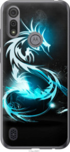 Чехол Бело-голубой огненный дракон для Motorola E6s