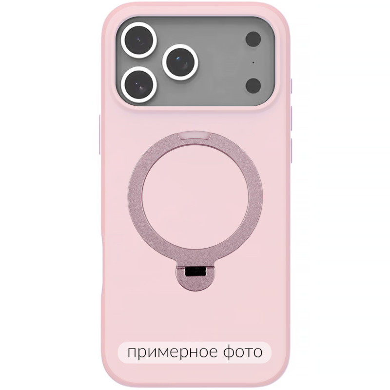 TPU+PC чохол Metal Buttons with Magnetic Safe Colorful HQ Ring для Apple iPhone 17 (6.3") (Pink)