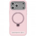 TPU+PC чохол Metal Buttons with Magnetic Safe Colorful HQ Ring для Apple iPhone 17 (6.3") (Pink)
