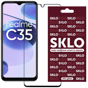 Захисне скло SKLO 3D (full glue) на Realme C35