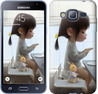 

Чехол Милая девочка с зайчиком для Samsung Galaxy J3 Duos (2016) J320H 636450