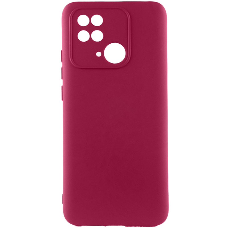 Чехол Silicone Cover Lakshmi Full Camera (AA) для Xiaomi Redmi 10C (Бордовый / Marsala)