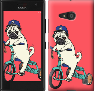 Чохол Мопс на велосипеді на Nokia Lumia 650