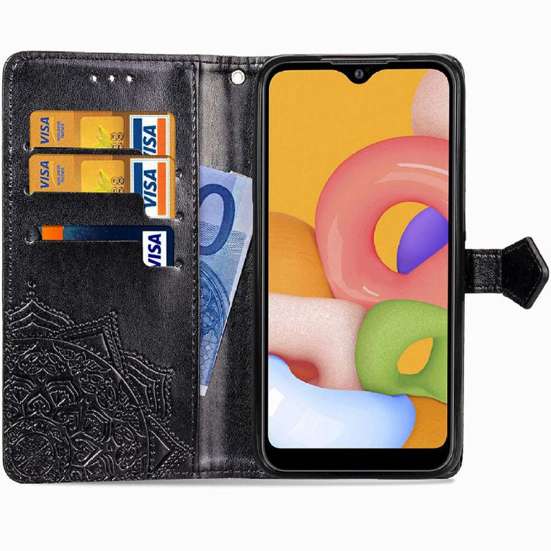 Фото Кожаный чехол (книжка) Art Case с визитницей для Xiaomi Redmi 9C (Черный) в магазине vchehle.ua