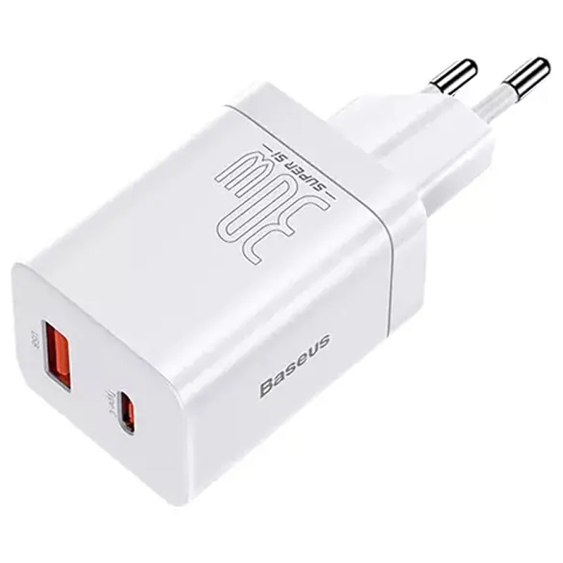 МЗП Baseus Super Si Pro Quick Charger 30W (1USB-A/1C) (CCSUPP-E) (White)