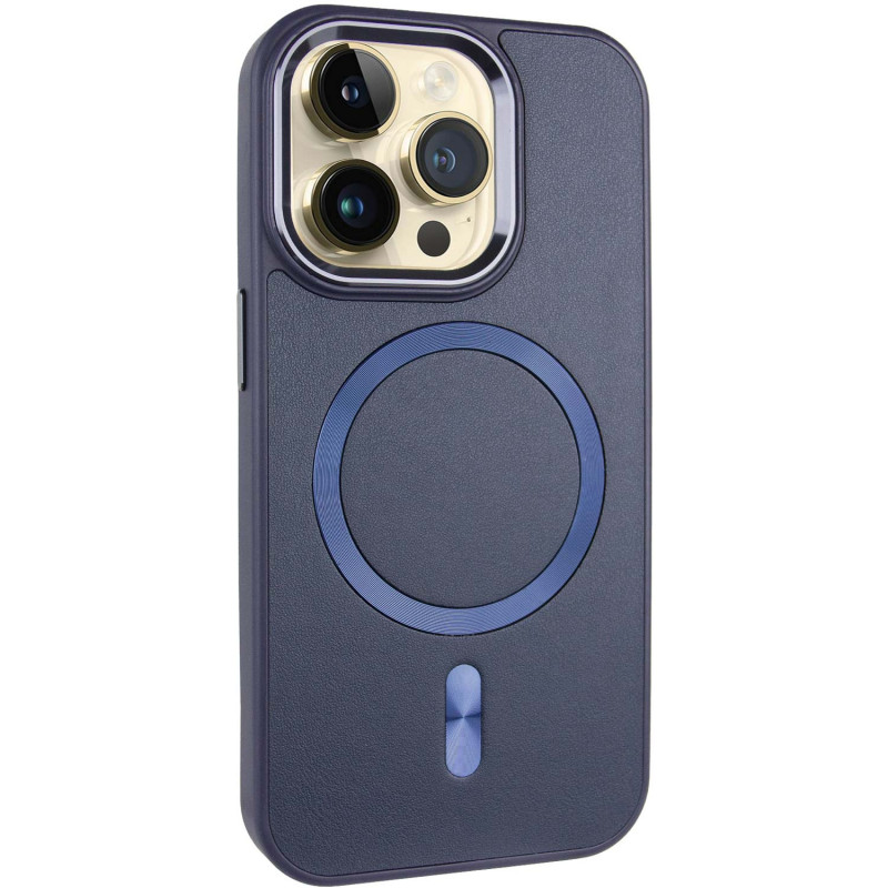 Кожаный чехол SnapCase with Magnetic Safe для Apple iPhone 12 Pro Max (6.7") (Dark Blue)