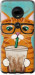 Чохол Зеленоокий кіт в окулярах на Motorola Moto G7
