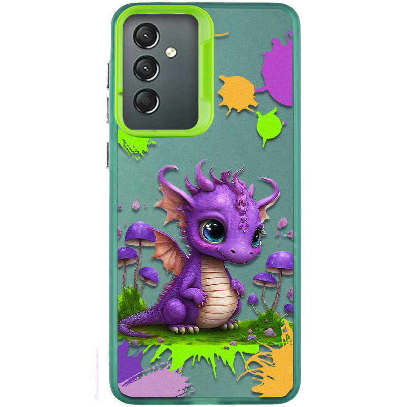 TPU+PC чехол TakiTaki Graffiti magic glow для Samsung Galaxy A24 4G (Baby dragon / Green)