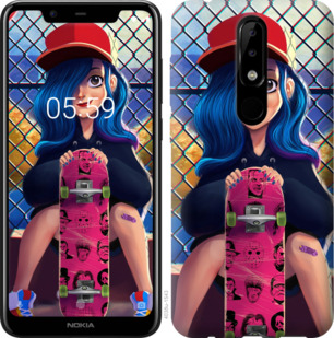 

Чехол Прикольная девочка со скейтбордом для Nokia 5.1 Plus 879082