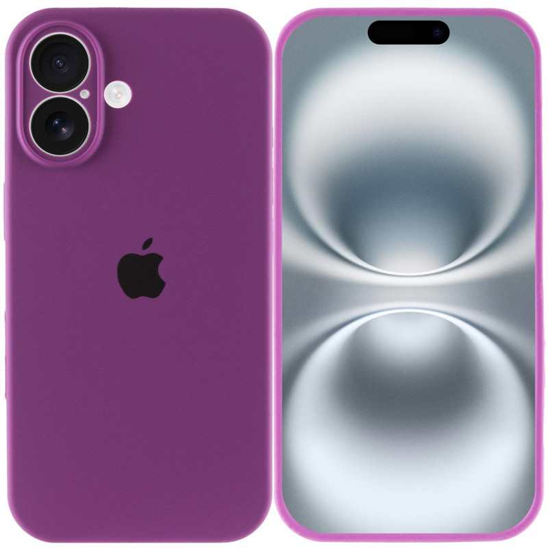 Фото Чехол Silicone Case Full Camera Protective (AA) для Apple iPhone 16 (6.1") (Фиолетовый / Grape) на vchehle.ua