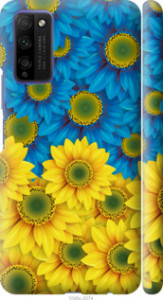 Чохол Жовто-блакитні квіти на Huawei Honor 30 Lite