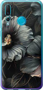 Чохол Чорні квіти на Huawei Nova 4