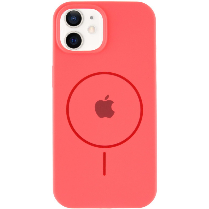 Фото Чехол Silicone Case Full Protective (AA) with Magnetic Safe для Apple iPhone 11 (6.1") (Арбузный / Watermelon red) на vchehle.ua