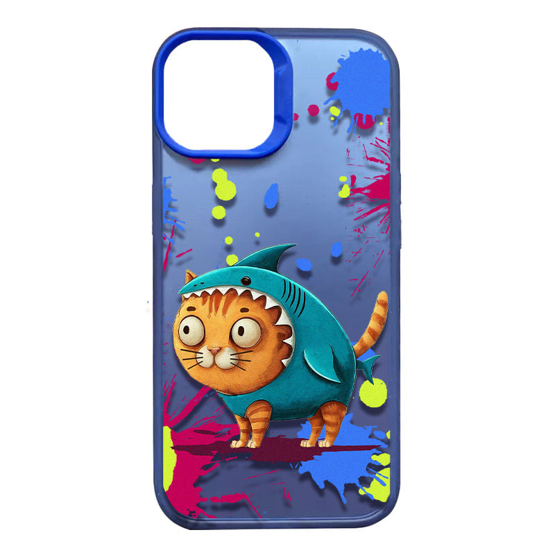 TPU+PC чохол TakiTaki Graffiti magic glow на Apple iPhone 15 Pro (6.1") (Fishcat / Blue)