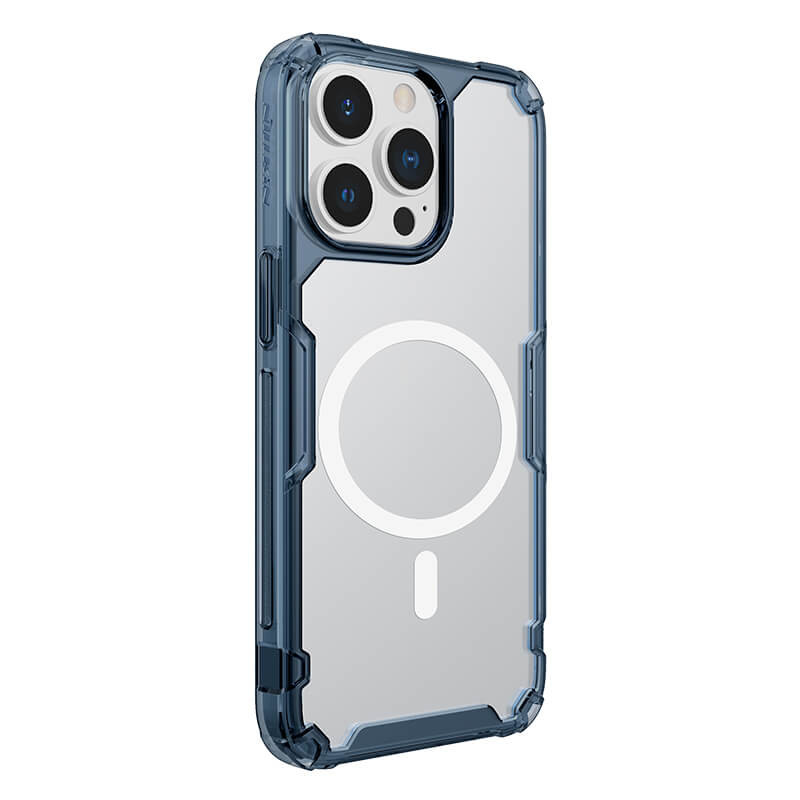 Фото TPU чехол Nillkin Nature Pro Magnetic для Apple iPhone 15 Pro (6.1") (Синий (прозрачный)) на vchehle.ua