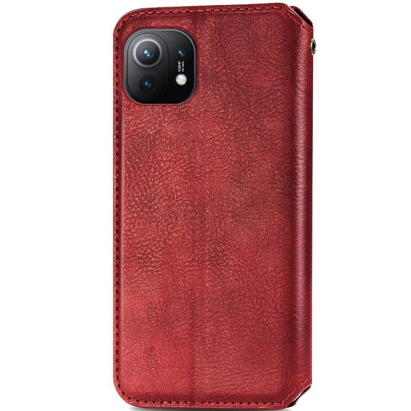 Фото Кожаный чехол-книжка GETMAN Cubic (PU) для Xiaomi Mi 11 Lite (Красный) на vchehle.ua