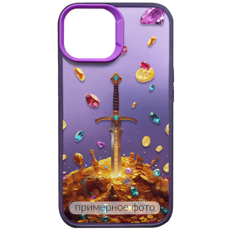 TPU+PC чехол TakiTaki Fantasy magic glow для Xiaomi Redmi 12C (Gold Sword - Purple)