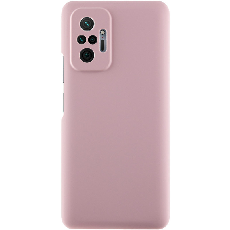 Чехол TPU GETMAN Liquid Silk Full Camera для Xiaomi Redmi Note 10 Pro / 10 Pro Max (Розовый / Pink Sand)