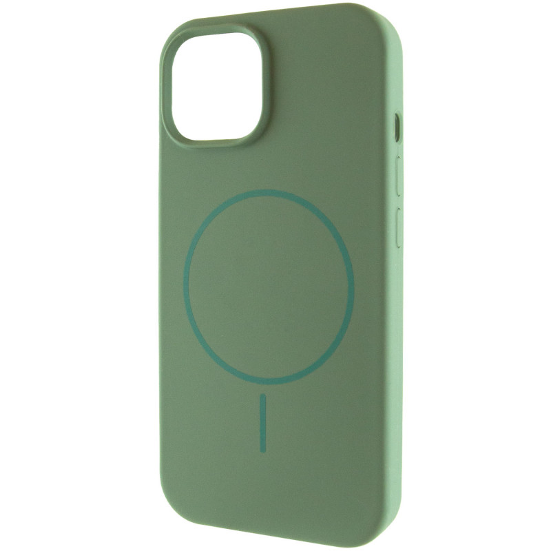 Чохол Silicone Case Full Protective (AA) NO LOGO with Magnetic Safe на Apple iPhone 14 (6.1") (Зелений / Pine green)