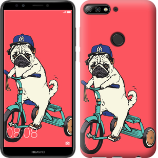 

Чехол Мопс на велосипеде для Huawei Y7 Prime (2018) 671041