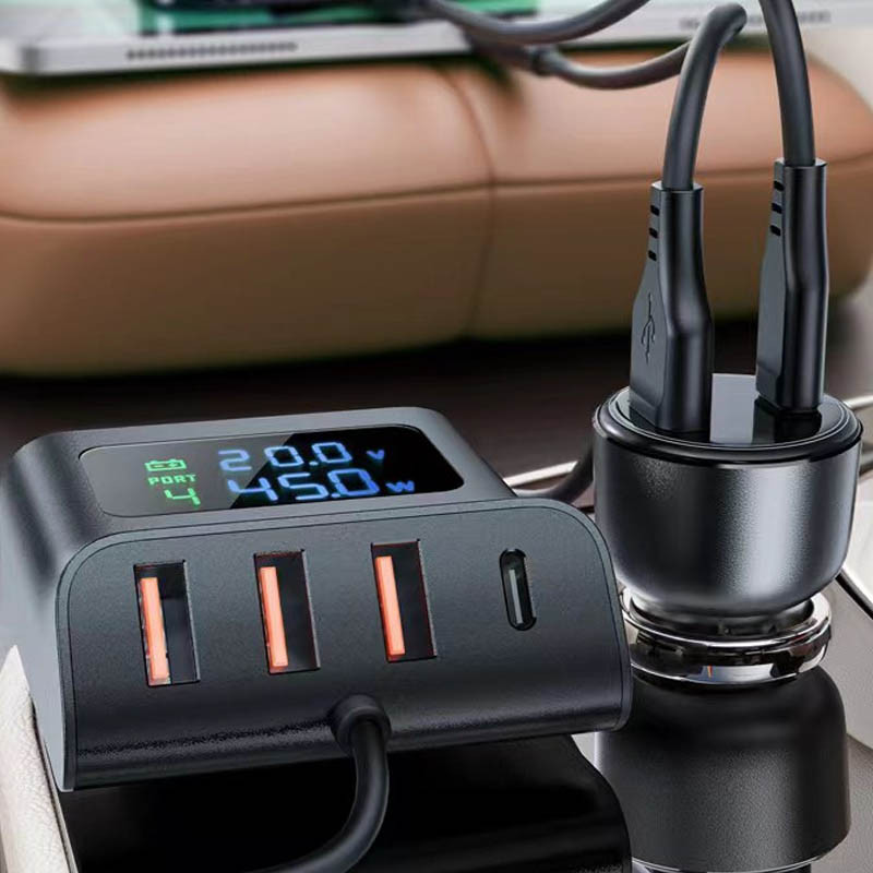 АЗУ Acefast B11 138W Car Charger Splitter with Digital Display (Black) в магазине vchehle.ua