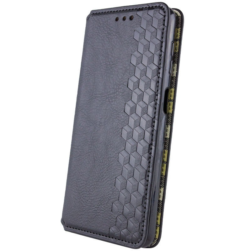 Фото Шкіряний чохол-книжка GETMAN Cubic (PU) на Motorola Moto G75 5G (Чорний) на vchehle.ua