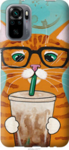 Чехол Зеленоглазый кот в очках для Xiaomi Redmi Note 10