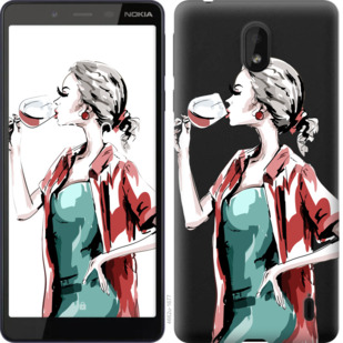 

Чехол Девушка с бокалом для Nokia 1 Plus 841886