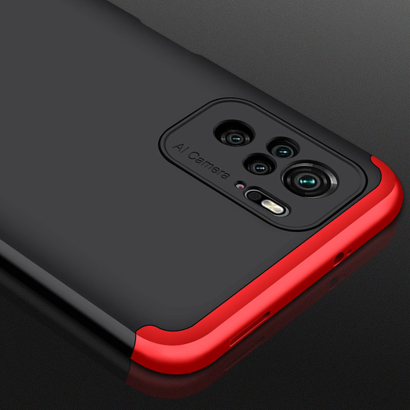 Пластиковая накладка GKK LikGus 360 градусов (opp) для Xiaomi Redmi Note 10 / Note 10s (Черный / Красный) в магазине vchehle.ua