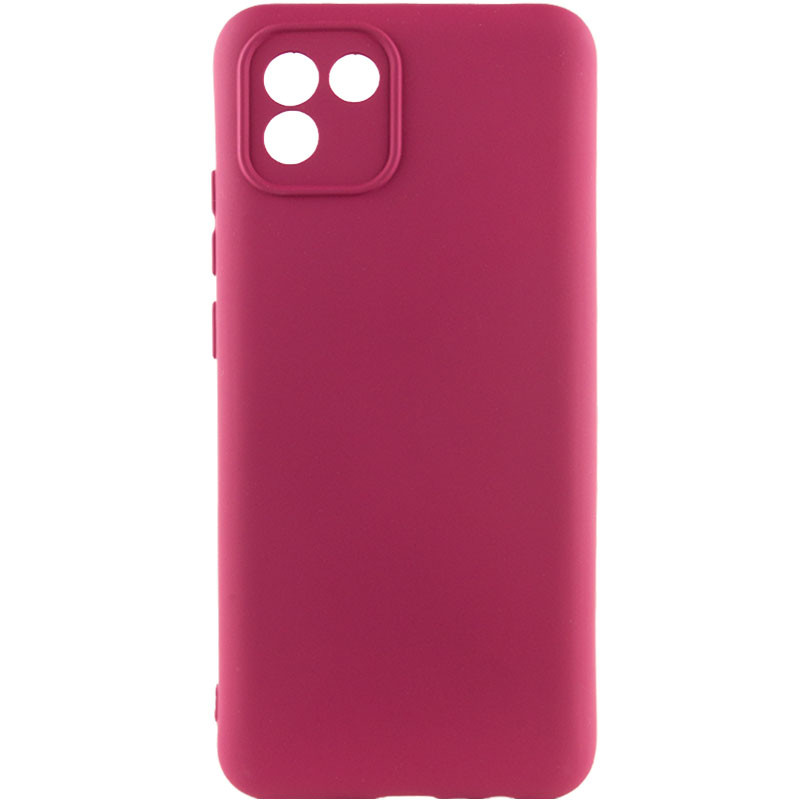 Чехол Silicone Cover Lakshmi Full Camera (A) для Samsung Galaxy A03 (Бордовый / Marsala)