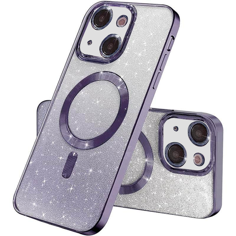 TPU чохол Delight case with Magnetic Safe з захисними лінзами на камеру на Apple iPhone 13 mini (5.4") (Фиолетовый / Deep Purple)