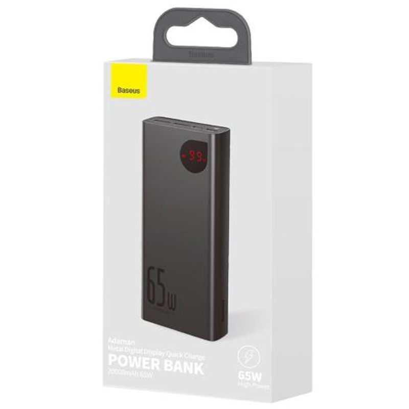 Заказать Портативное ЗУ Baseus Adaman Metal Digital Display QC 65W 20000 mAh (PPIMDA-D) (Black) на vchehle.ua