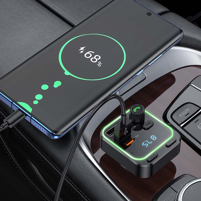 Купить АЗУ FM модулятор Borofone BC53 Highway PD20W+QC3.0 (2USB-A/1C) (Black) на vchehle.ua
