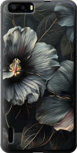 Чехол Черные цветы для Huawei Honor 6 Plus