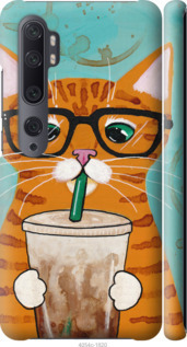 Чехол Зеленоглазый кот в очках для Xiaomi Mi Note 10