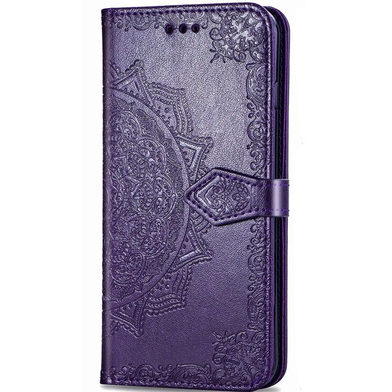 Кожаный чехол-книжка Art Case с визитницей для Xiaomi Redmi Note 8 Pro (Фиолетовый)