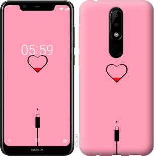 

Чехол Подзарядка сердца1 для Nokia 5.1 Plus 878722