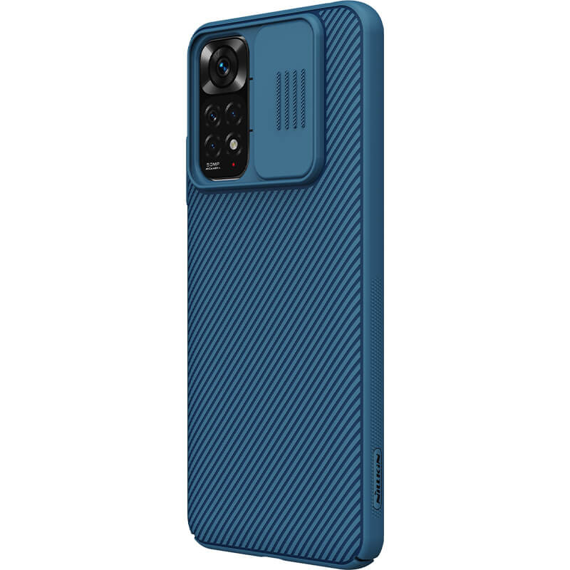 Карбонова накладка Nillkin Camshield (шторка на камеру) на Xiaomi Redmi Note 11 (Global) (Синій / Blue) в магазині vchehle.ua